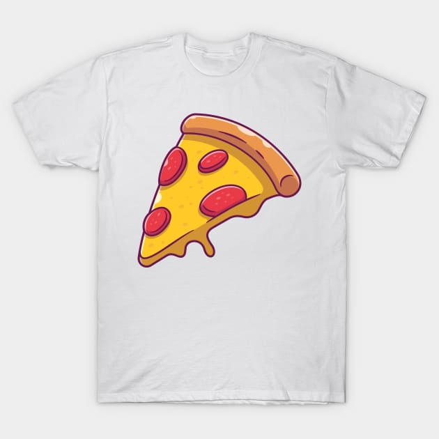 Slice of pizza with melted cheese cartoon T-Shirt by Catalyst Labs